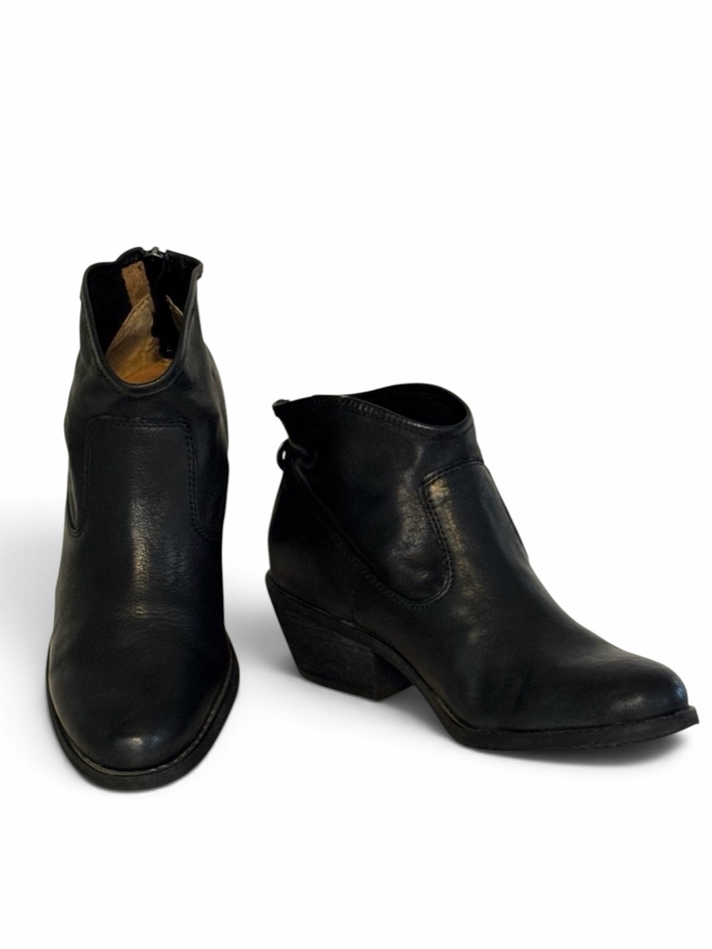 Sofft Aisley Black Italian Leather Western Booties Women’s Size 8.5
